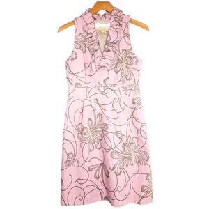 Anthropologie | Pink Ruffle Structured Dress 6